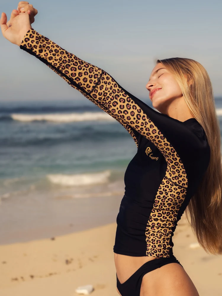 CHILLHANG Leopard Long Sleeve Rash Guard - Women's - Image 5
