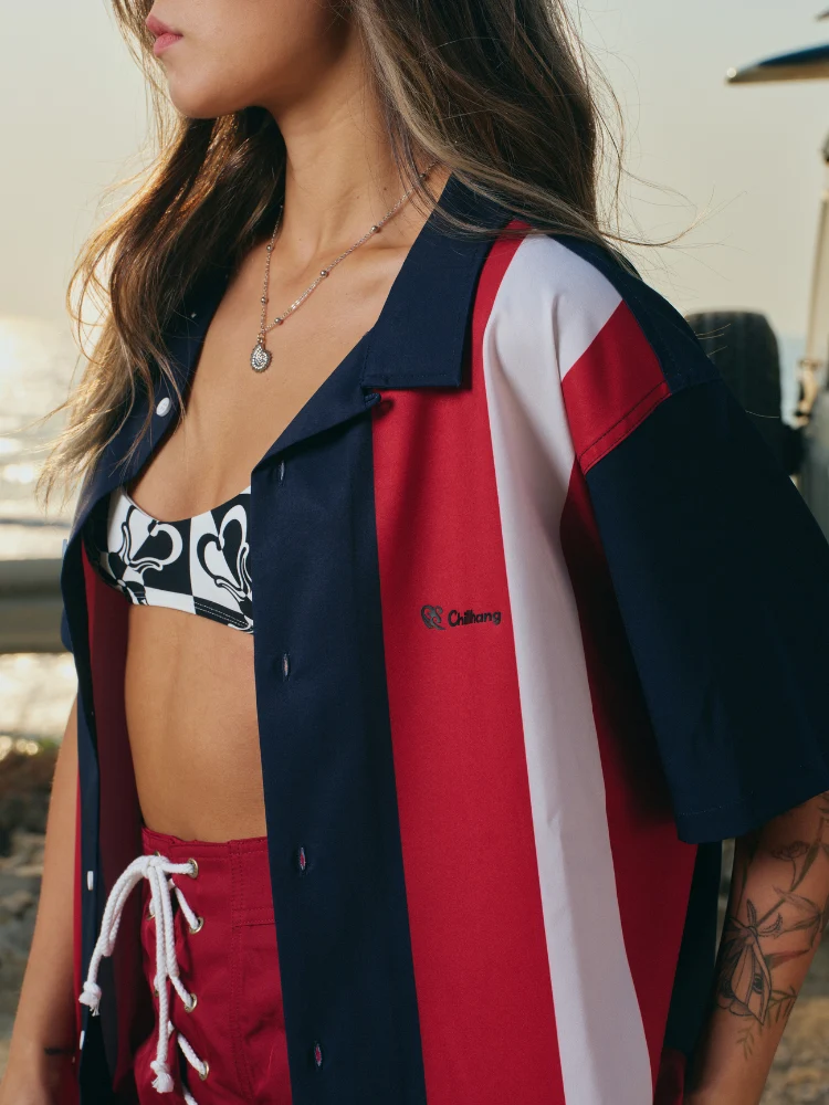CHILLHANG Moto Stripe Cuba Shirt - Unisex - Image 2