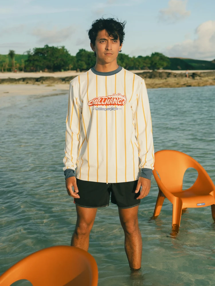 CHILLHANG Retro Moto Striped UPF 50+ Shirt – Men’s - Image 2