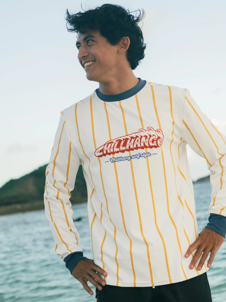 CHILLHANG Retro Moto Striped UPF 50+ Shirt – Men’s - Image 3