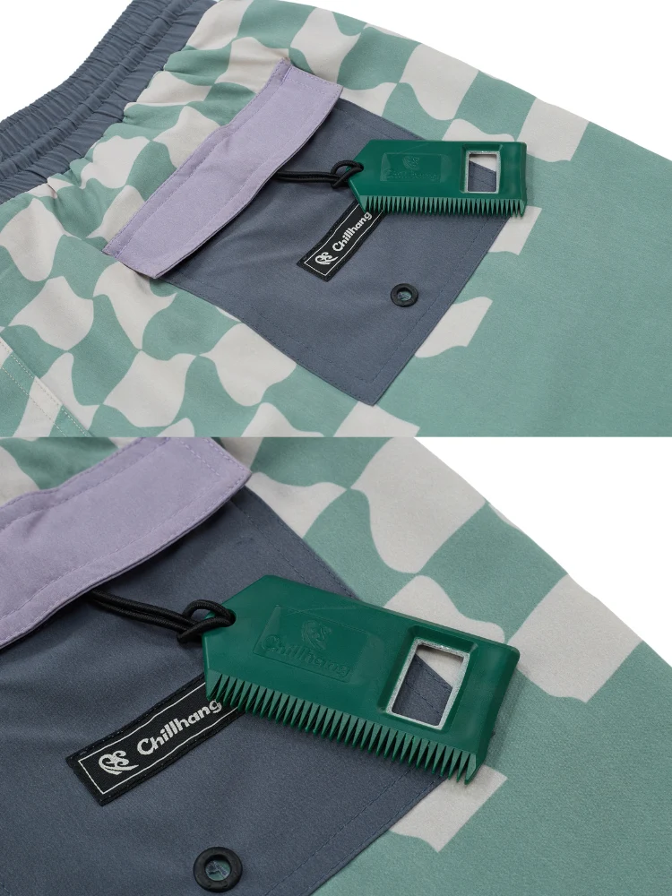 CHILLHANG Retro Wave Plaid Board Shorts - Men's - Image 13