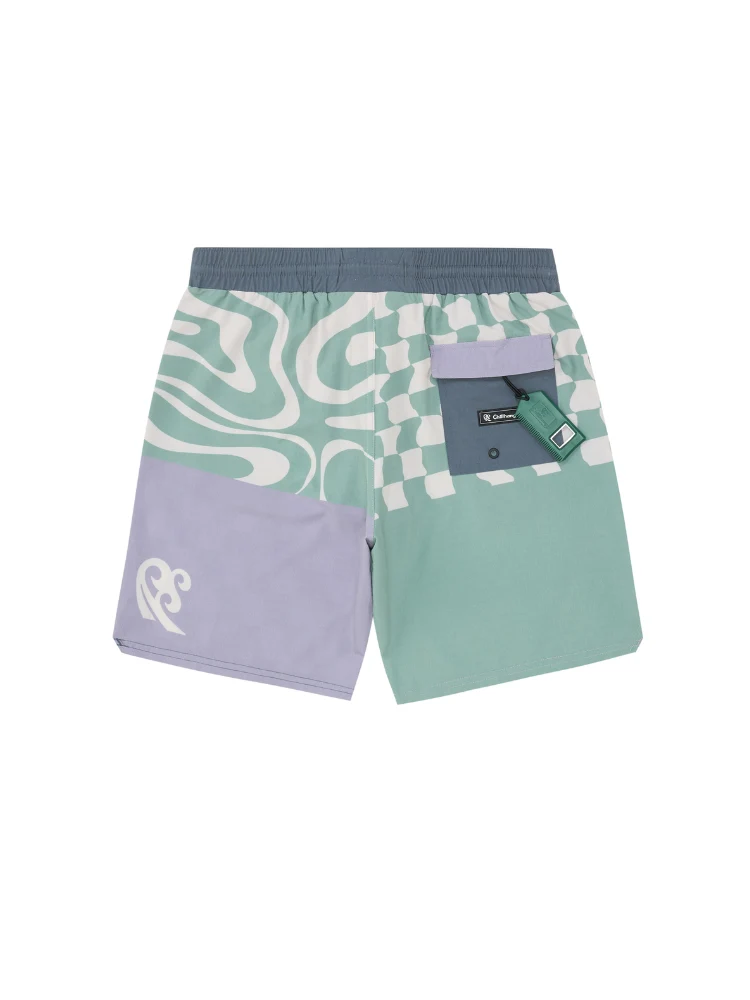 CHILLHANG Retro Wave Plaid Board Shorts - Men's - Image 16