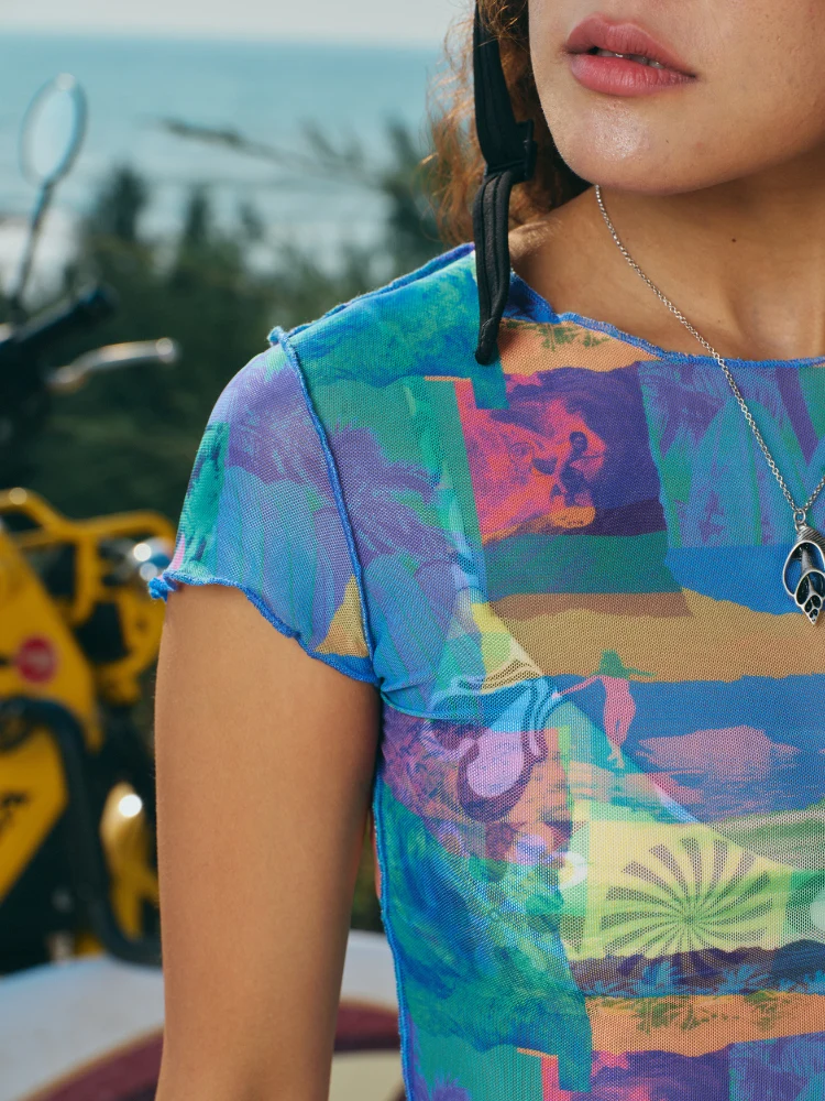 CHILLHANG Sunkissed Y2K Mesh Tee - Women's - Image 5