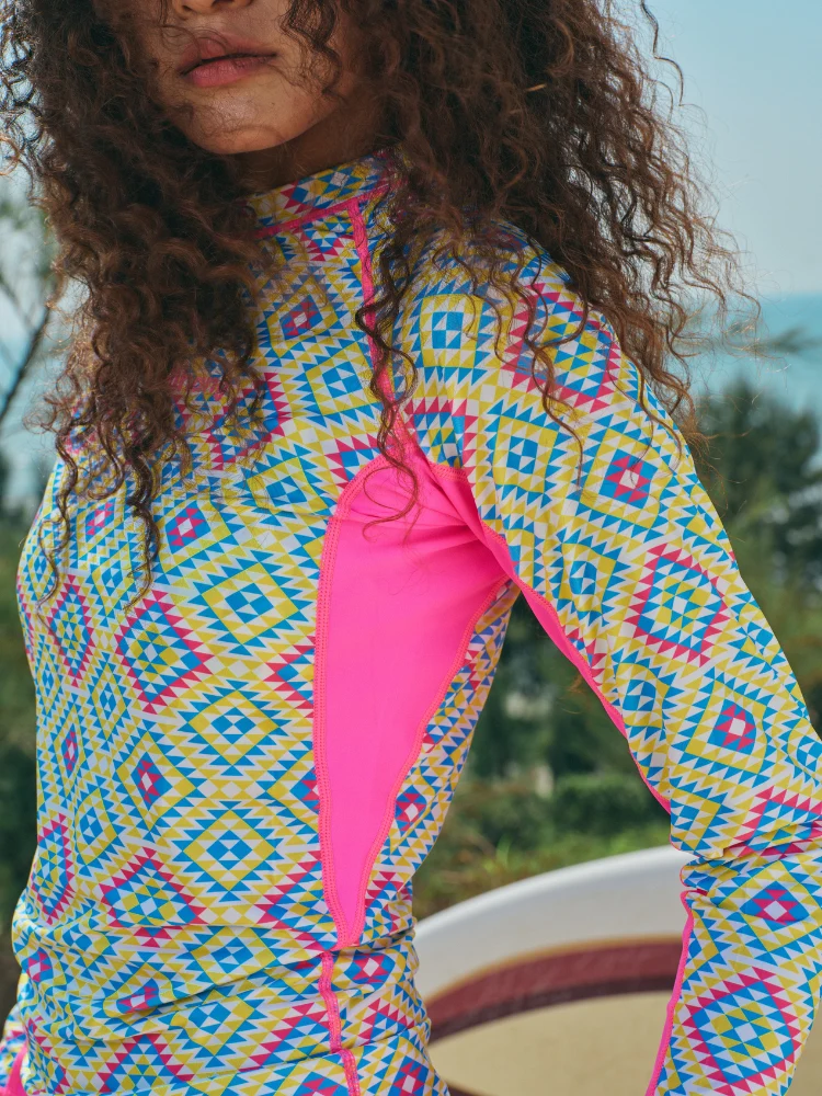 CHILLHANG Tropical Surf Long Sleeve UV Rash Guard- Women's - Image 3