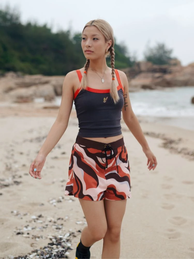 CHILLHANG Wave Print Board Shorts - Women's - Image 6