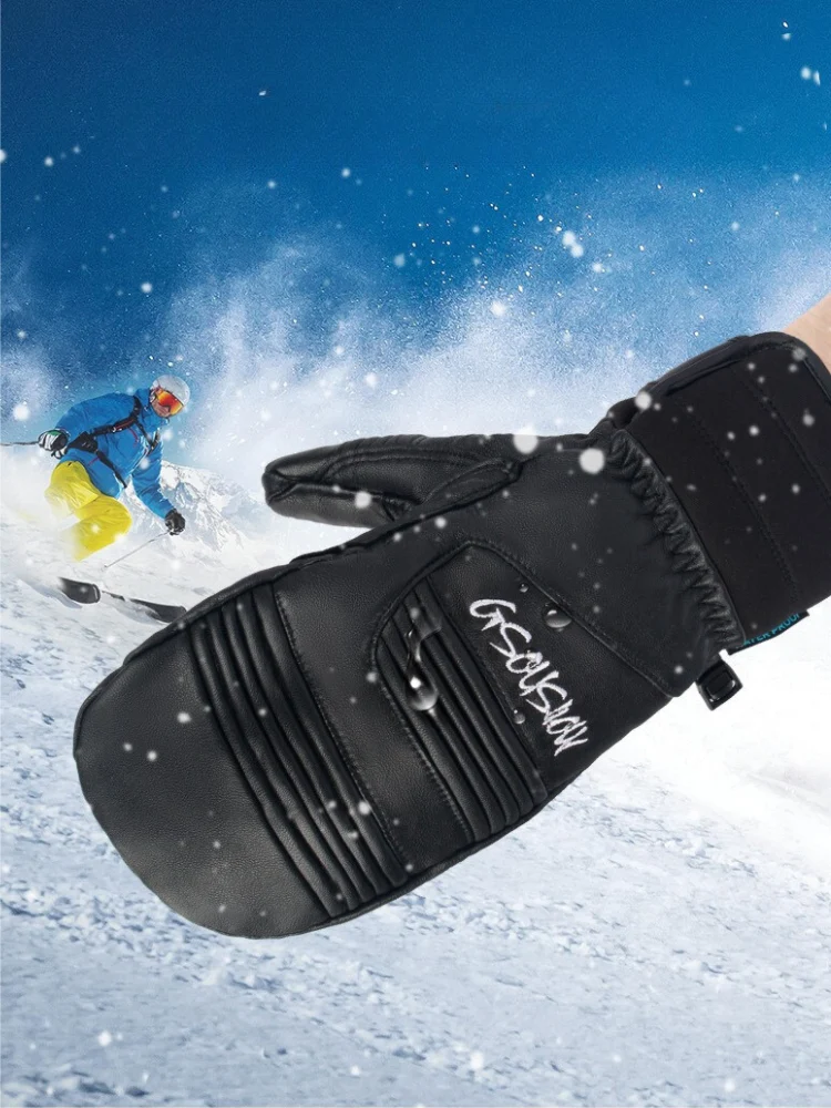 Gsou Snow Winter Leather Ski Mittens - Image 5