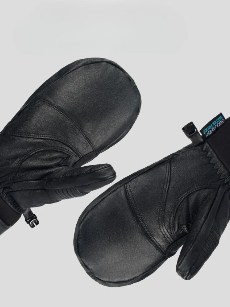 Gsou Snow Winter Leather Ski Mittens - Image 7