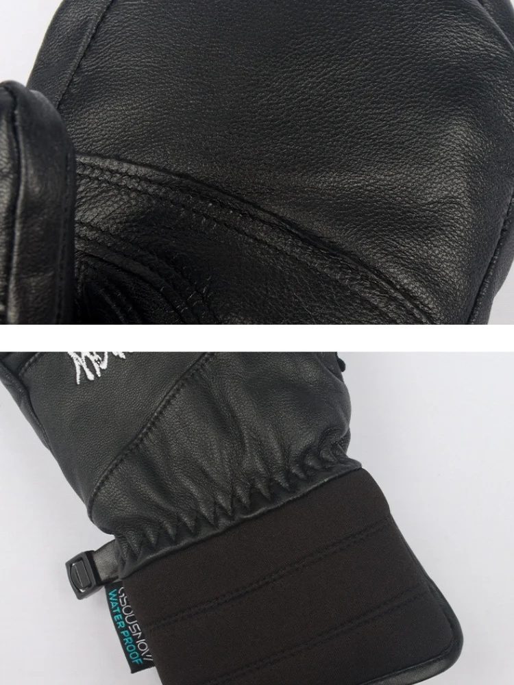 Gsou Snow Winter Leather Ski Mittens - Image 8