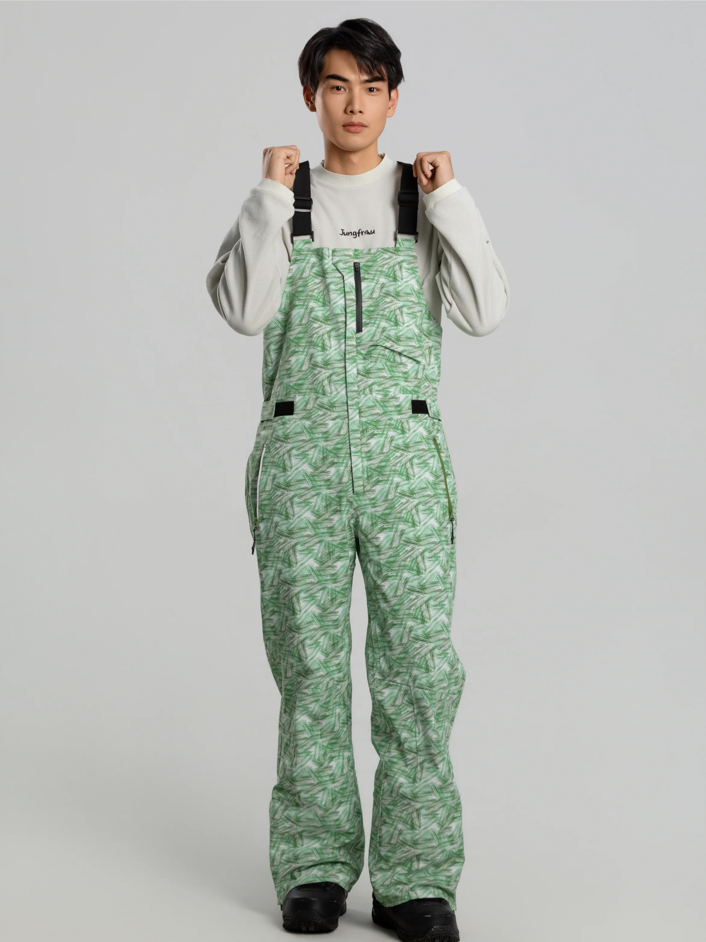 Jungfrau Aurora Green 3L Snow Bibs - Unisex - Image 3