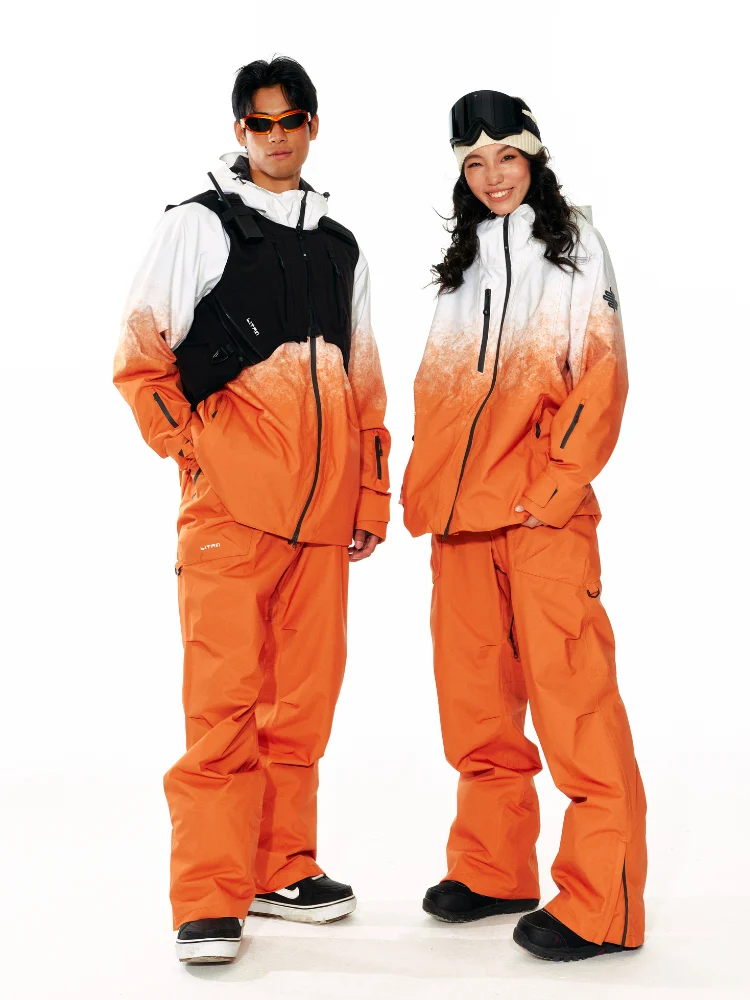 LITAN Alpine Teflon Suspender Orange Pants - Unisex - Image 3