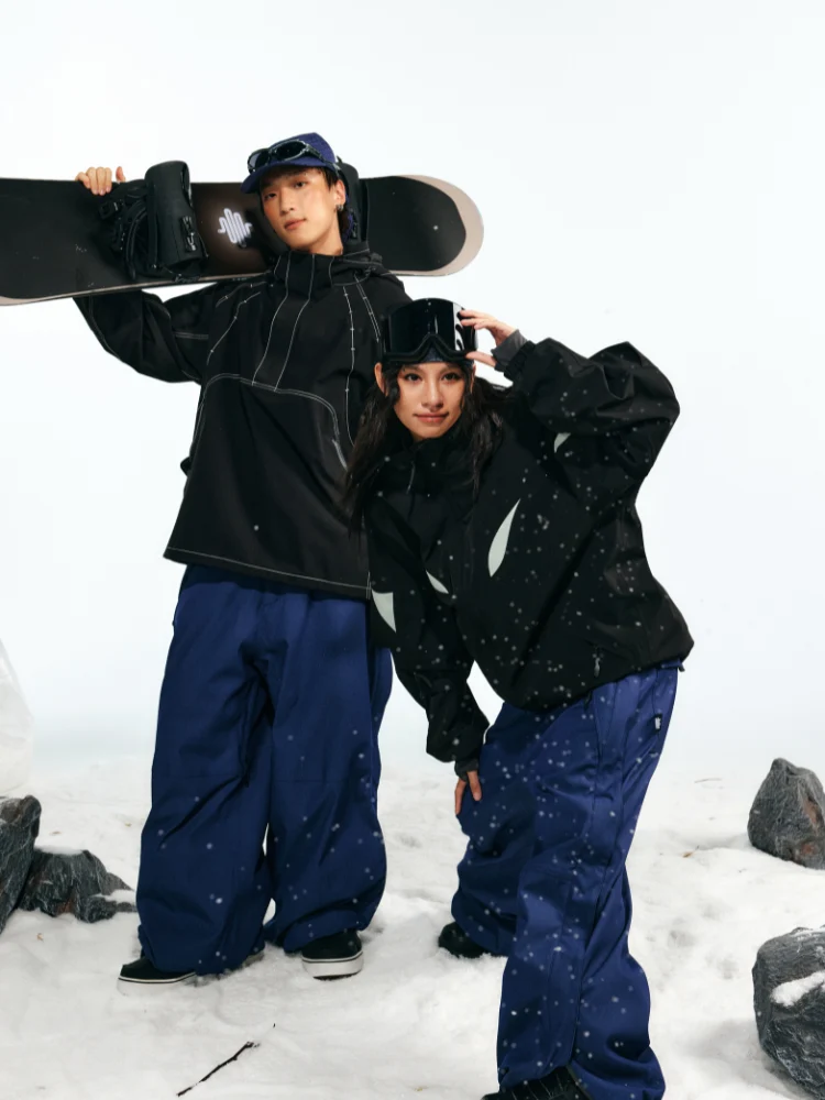 LITAN Denim Blue Baggy Snow Pants – Unisex - Image 3