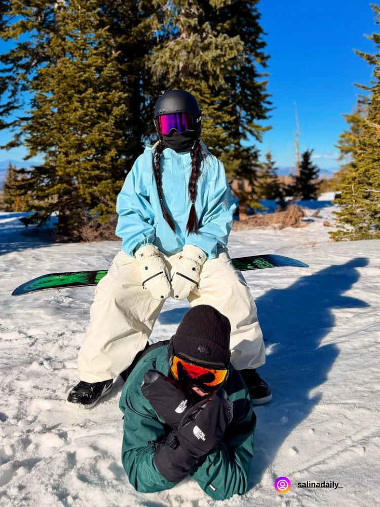 LITAN White Cargo Baggy Snow Pants - Unisex - Image 3