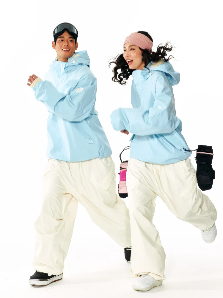 LITAN White Cargo Baggy Snow Pants - Unisex - Image 5