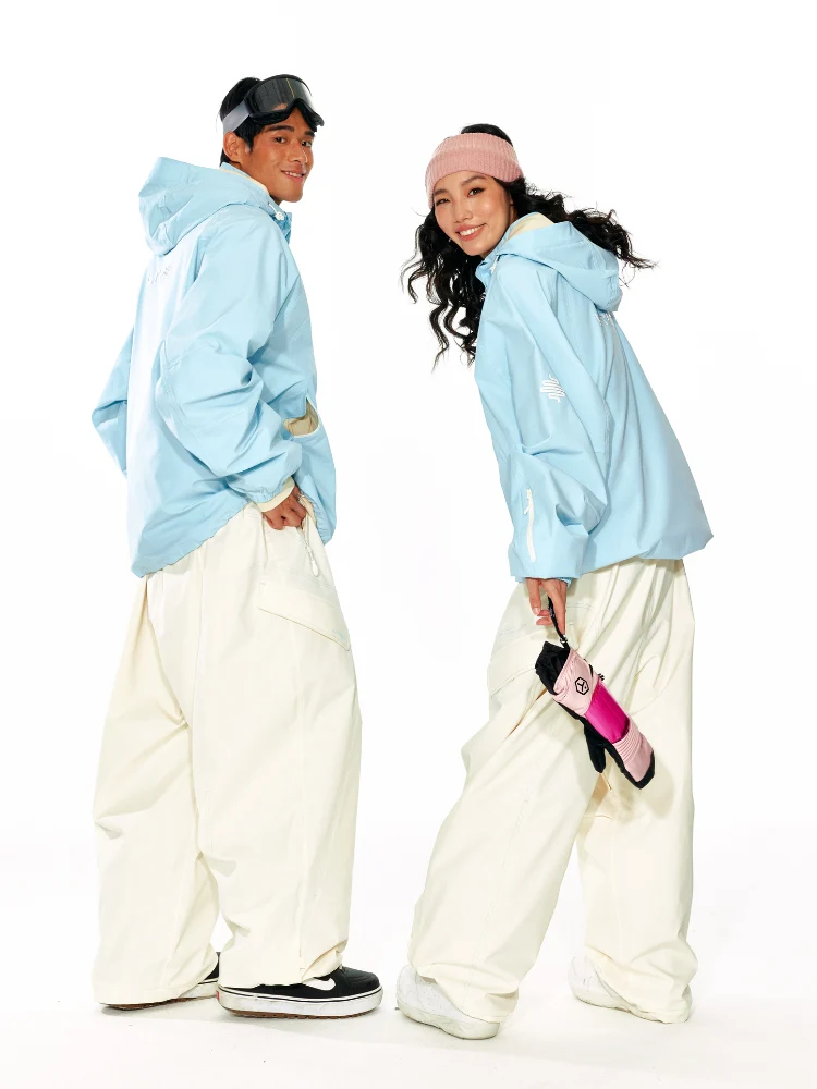 LITAN White Cargo Baggy Snow Pants - Unisex - Image 6