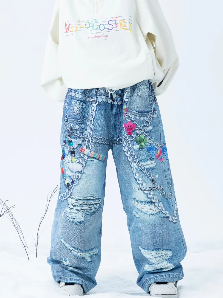 Molocoster 3D Print Baggy Snow Pant - Unisex - Image 2