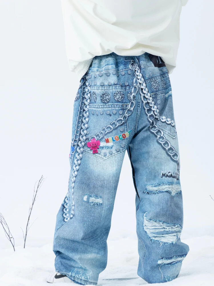 Molocoster 3D Print Baggy Snow Pant - Unisex - Image 3