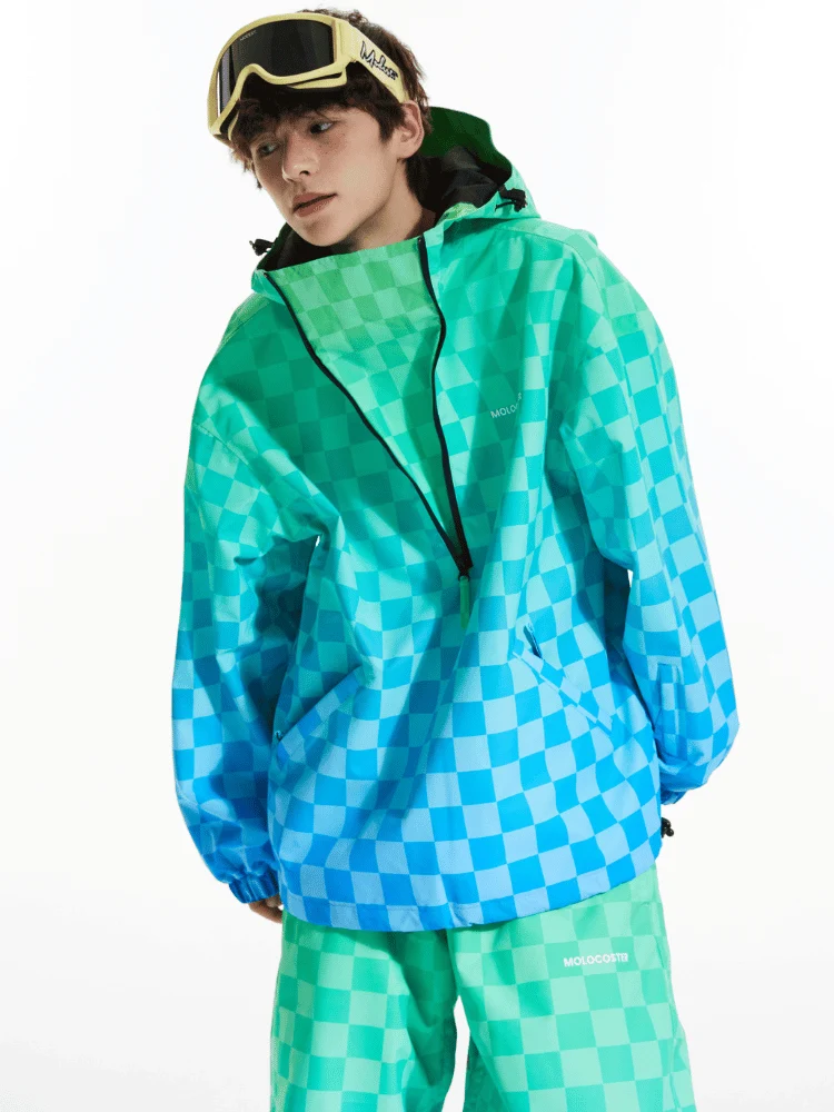 Molocoster 3L Gradient Chess Zipper Fleece Suit - Unisex - Image 11