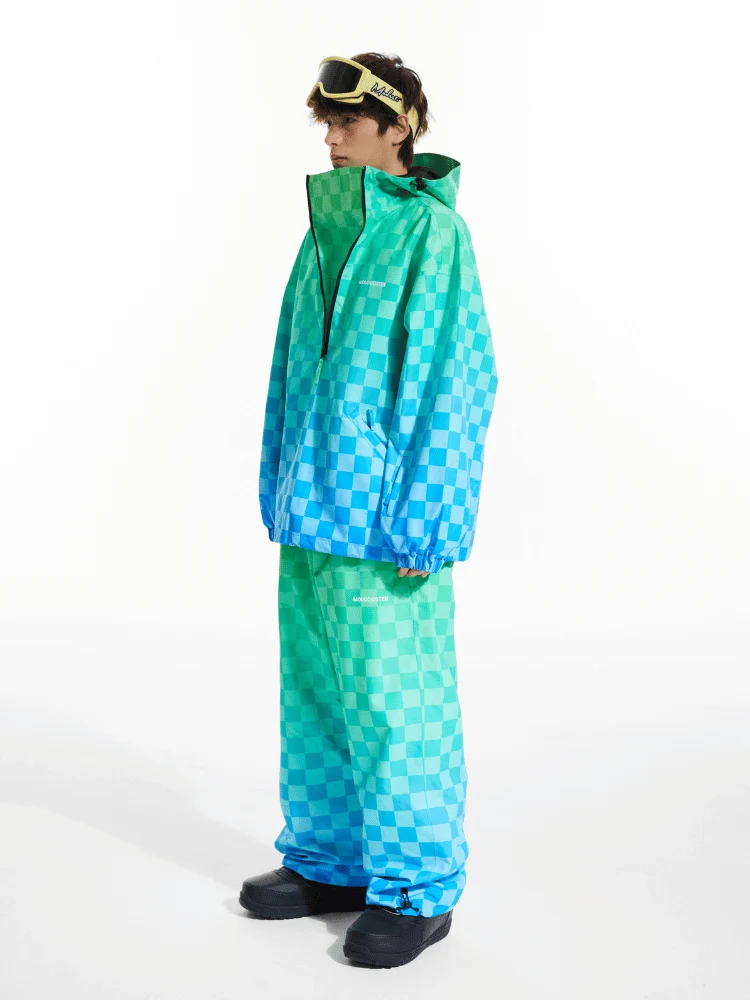 Molocoster 3L Gradient Chess Zipper Fleece Suit - Unisex - Image 12