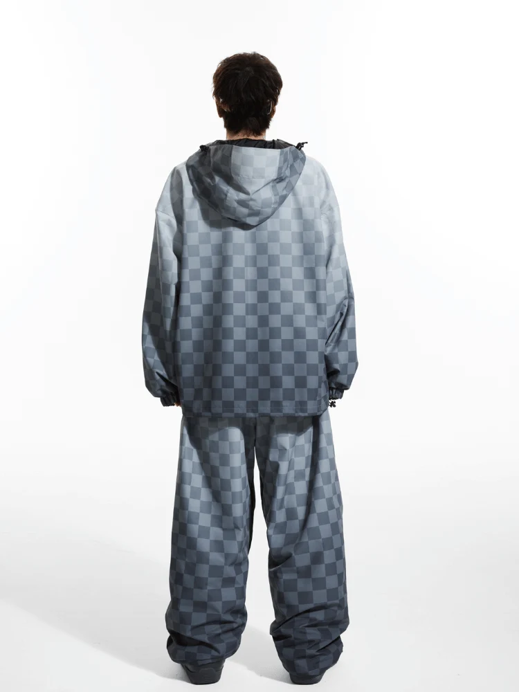 Molocoster 3L Gradient Chess Zipper Fleece Suit - Unisex - Image 4