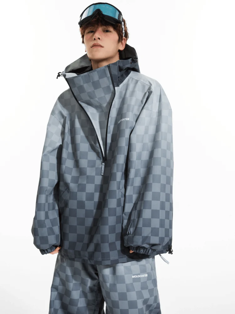Molocoster 3L Gradient Chess Zipper Fleece Suit - Unisex - Image 5