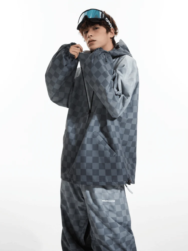 Molocoster 3L Gradient Chess Zipper Fleece Suit - Unisex - Image 6
