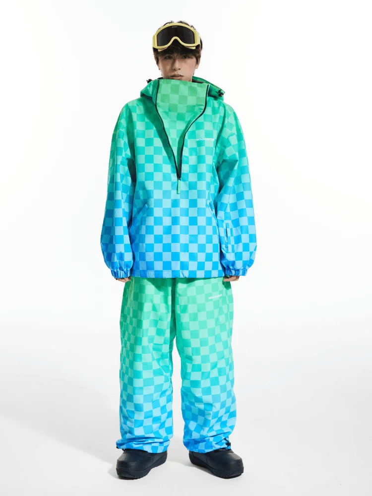 Molocoster 3L Gradient Chess Zipper Fleece Suit - Unisex - Image 7
