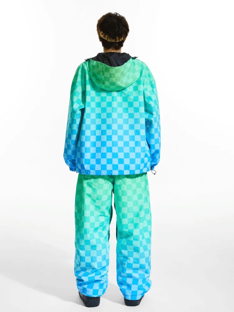 Molocoster 3L Gradient Chess Zipper Fleece Suit - Unisex - Image 8