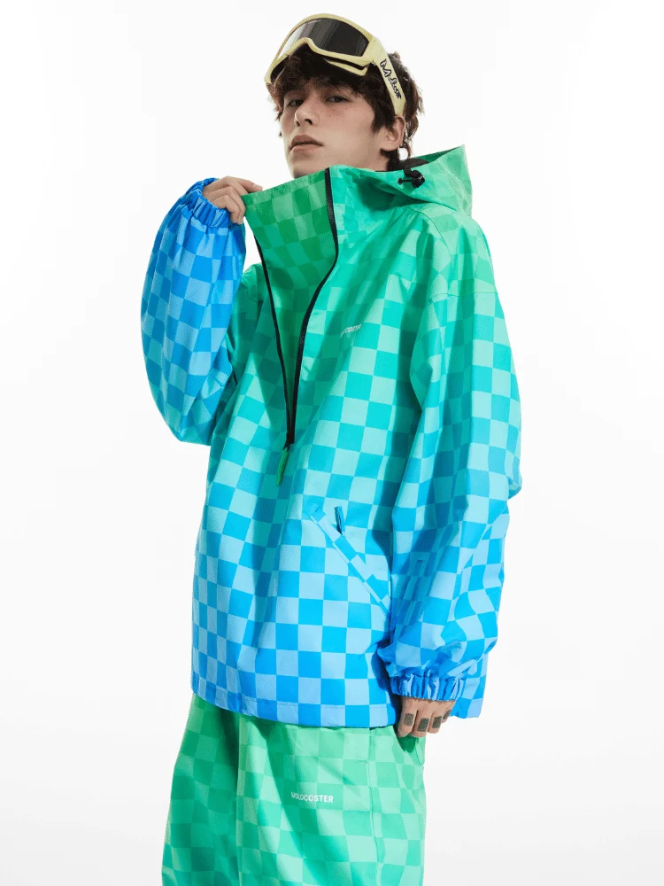 Molocoster 3L Gradient Chess Zipper Fleece Suit - Unisex - Image 9