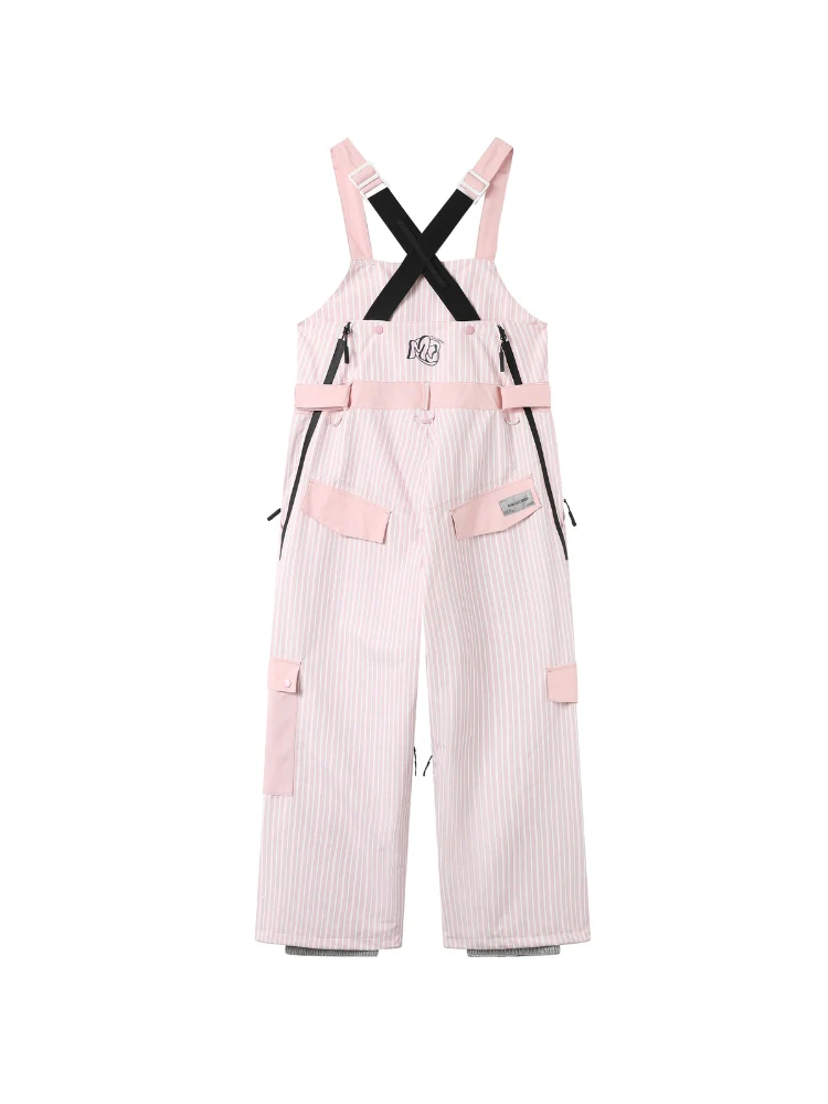 Molocoster 3L Striped Fleece Snow Bibs - Unisex - Image 15