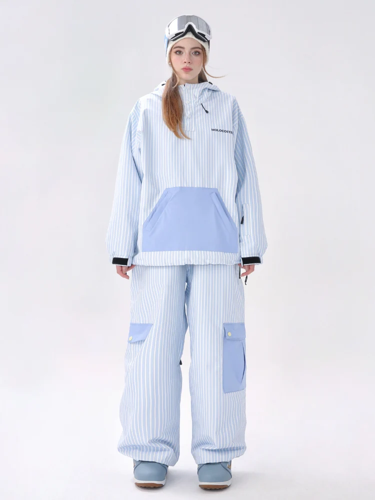 Molocoster 3L Striped Fleece Snow Pullover - Unisex - Image 6
