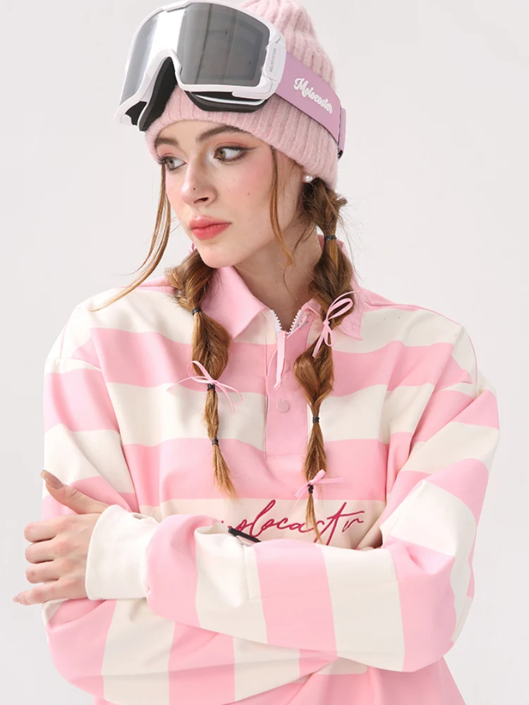 Molocoster Colorblock Striped Ski Sweatshirt - Unisex - Image 3