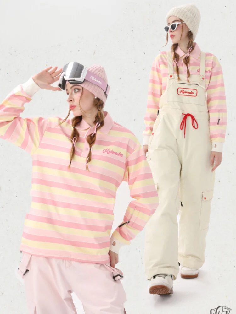 Molocoster Pink Striped Ski Pullover - Women's - Image 6