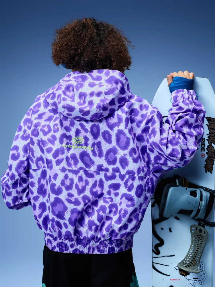 OddyEddy Violet Leopard Snow Jacket - Unisex - Image 5