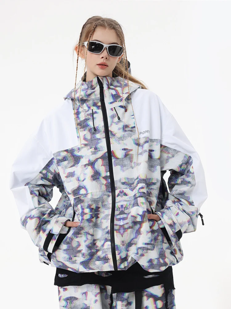 POMT Retro Pixel Style Baggy Ski Jacket – Unisex - Image 6