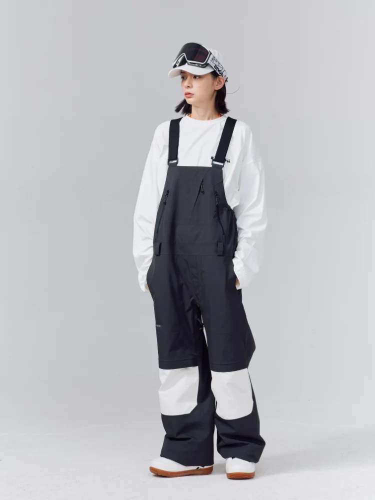 Randompow 3L Panda Colorblock Snow Bibs - Unisex - Image 2