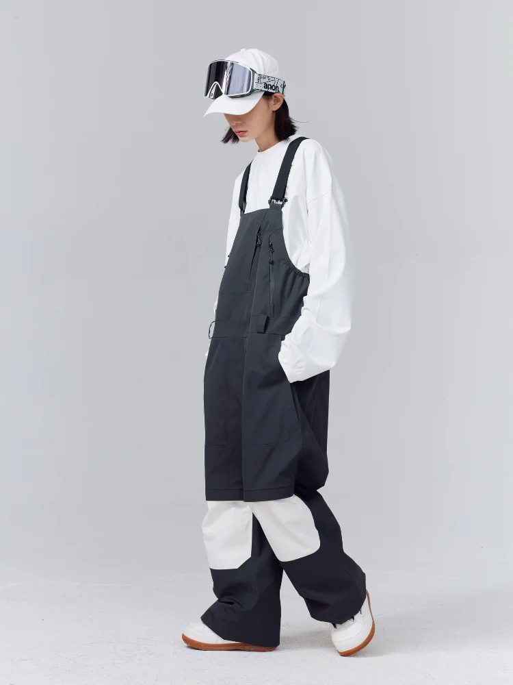 Randompow 3L Panda Colorblock Snow Bibs - Unisex - Image 3