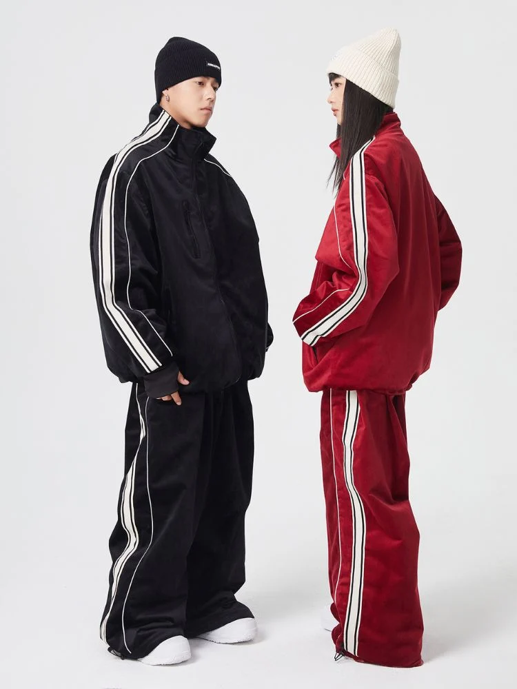 Searipe Side Stripe Velvet Baggy Shell Snow Suit - Men's - Image 10