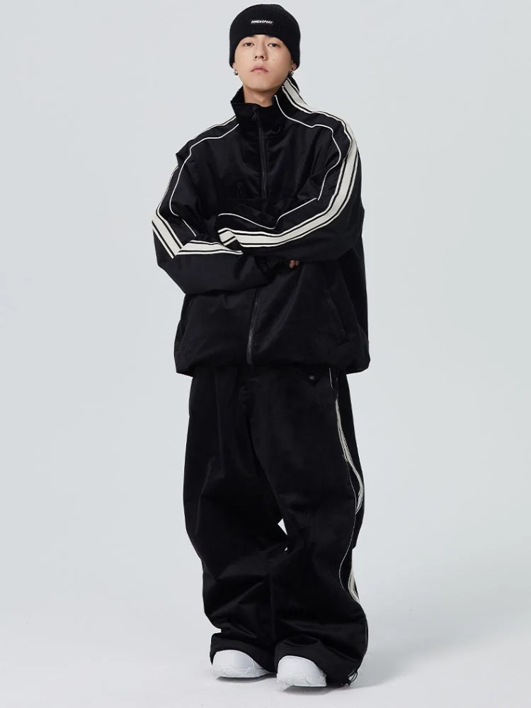 Searipe Side Stripe Velvet Baggy Shell Snow Suit - Men's - Image 11