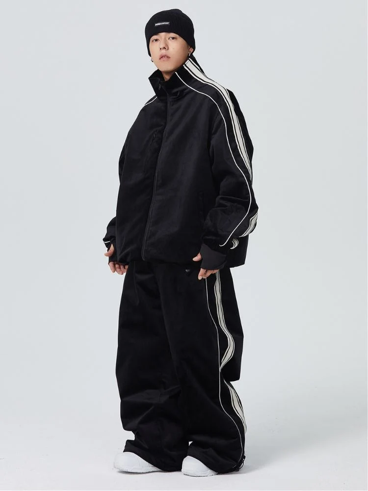 Searipe Side Stripe Velvet Baggy Shell Snow Suit - Men's - Image 15
