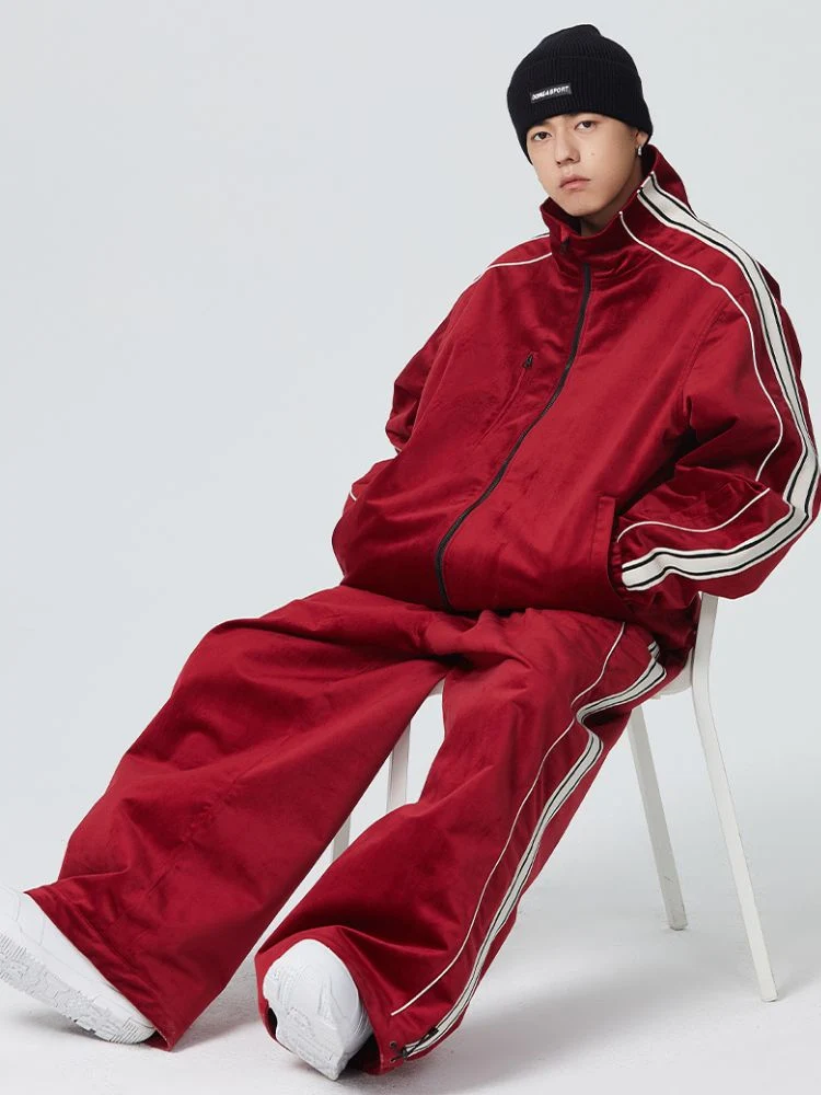 Searipe Side Stripe Velvet Baggy Shell Snow Suit - Men's - Image 17