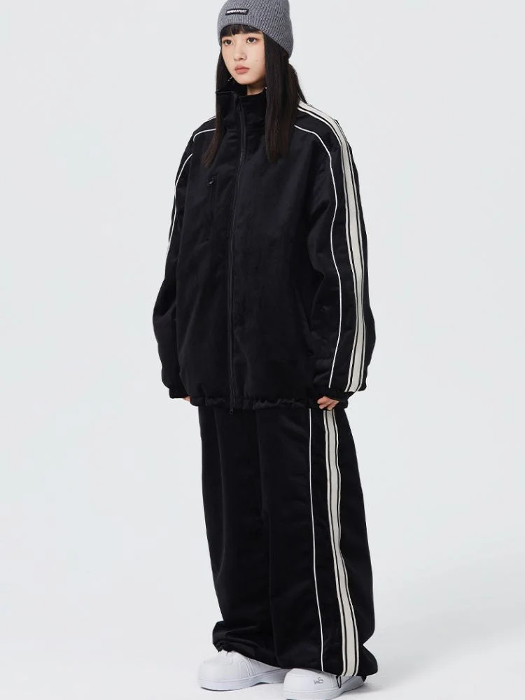 Searipe Side Stripe Velvet Baggy Shell Snow Suit - Women's - Image 3