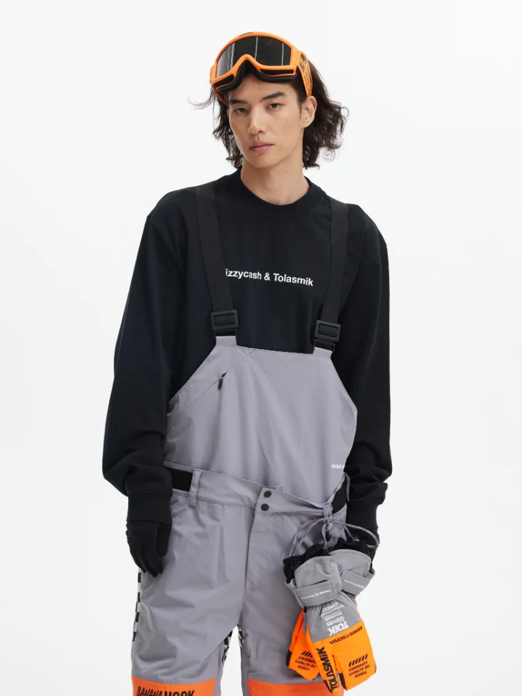 Tolasmik X Banana Hook Premium Grey Chess Bib Pants - Unisex - Image 3