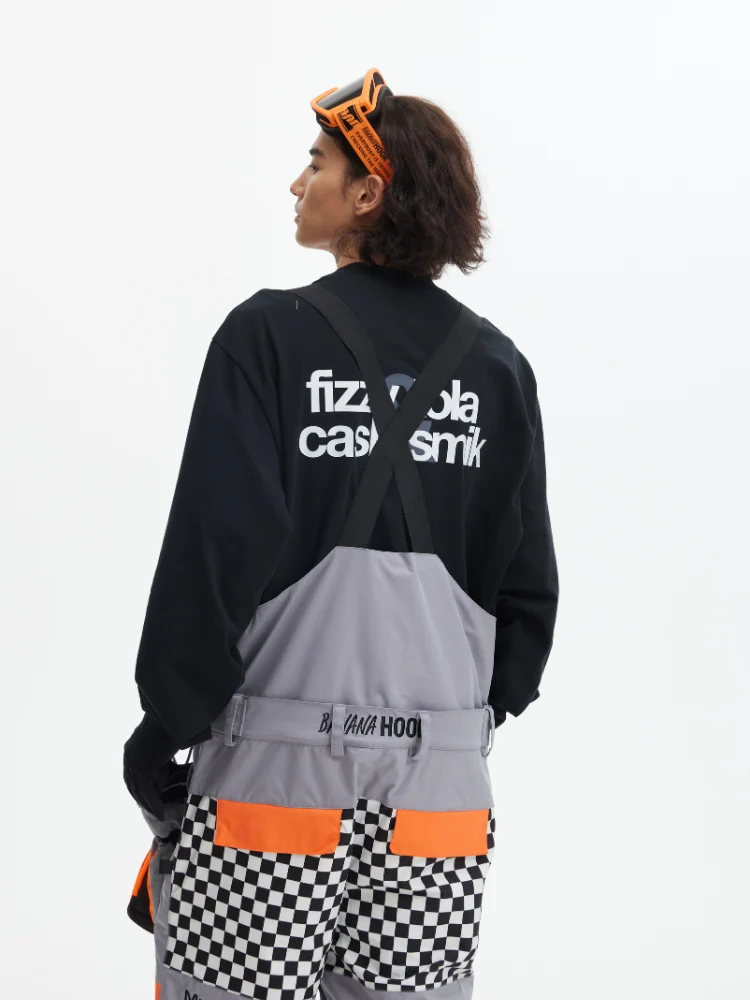 Tolasmik X Banana Hook Premium Grey Chess Bib Pants - Unisex - Image 4
