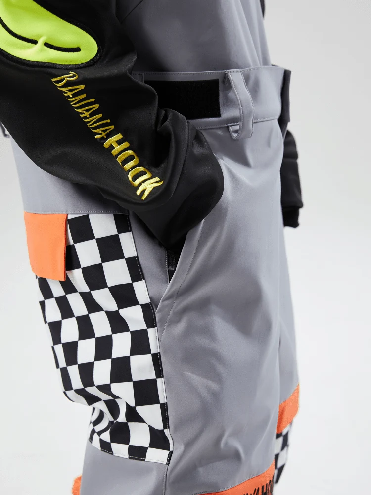 Tolasmik X Banana Hook Premium Grey Chess Bib Pants - Unisex - Image 8