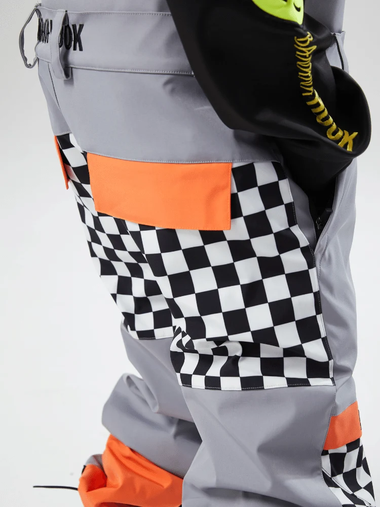 Tolasmik X Banana Hook Premium Grey Chess Bib Pants - Unisex - Image 9