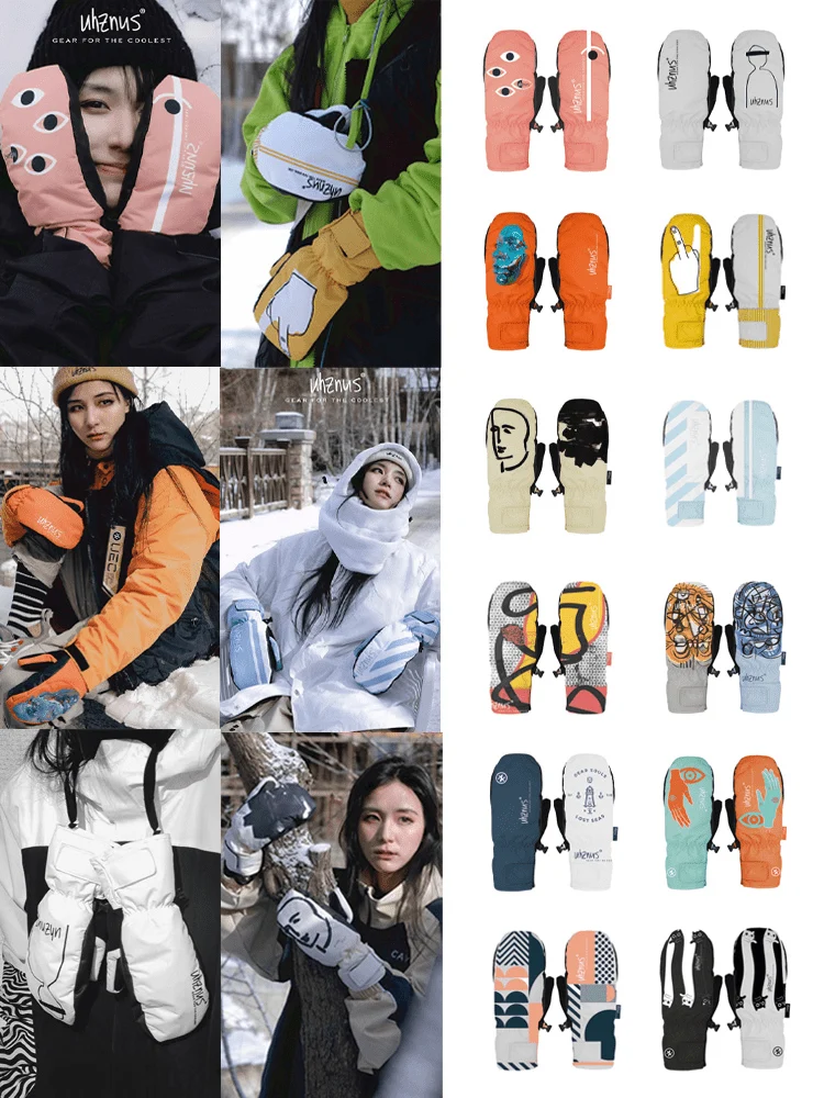 Uhznus White Art Mittens - Image 5