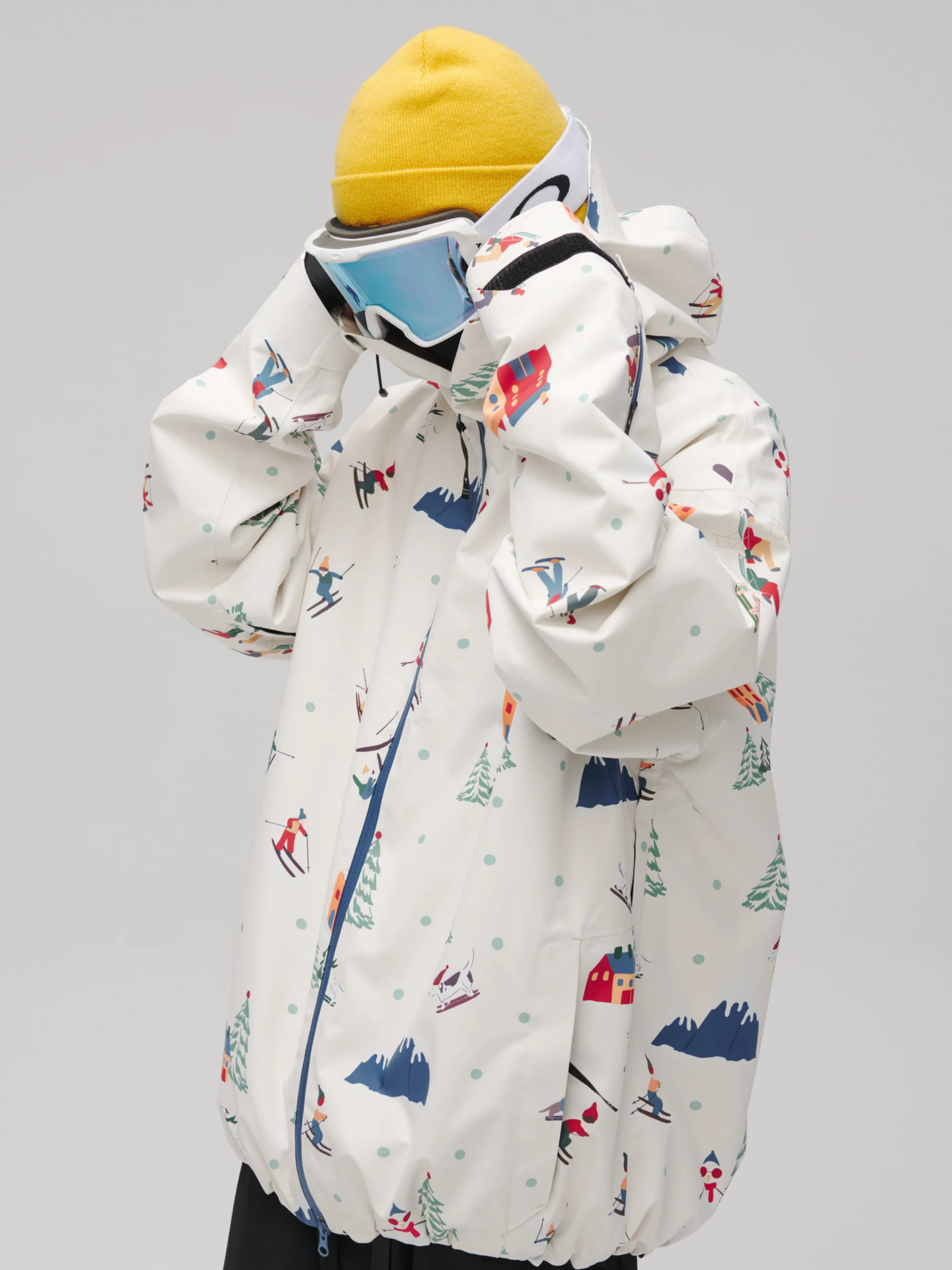 Winter Ticket 3L Canvas Peak Baggy Ski Jacket - Unisex - Image 3
