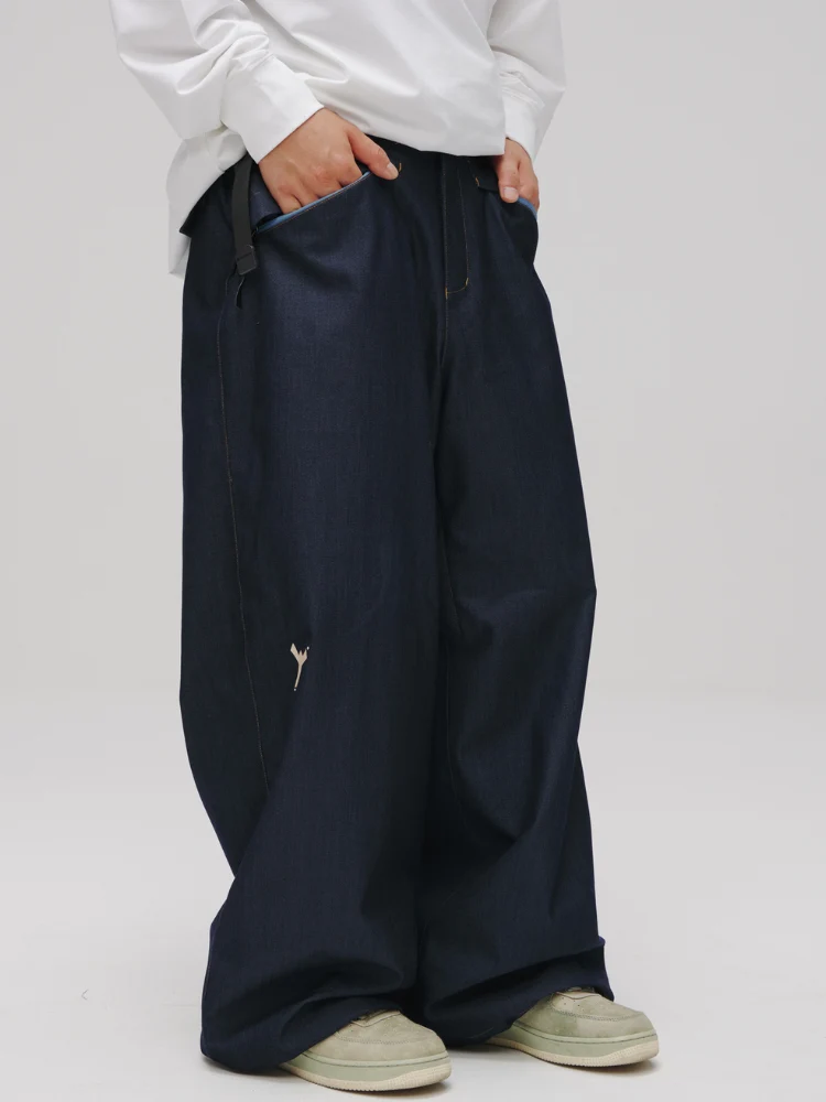 Winter Ticket Denim Baggy Ski Pants - Unisex - Image 3