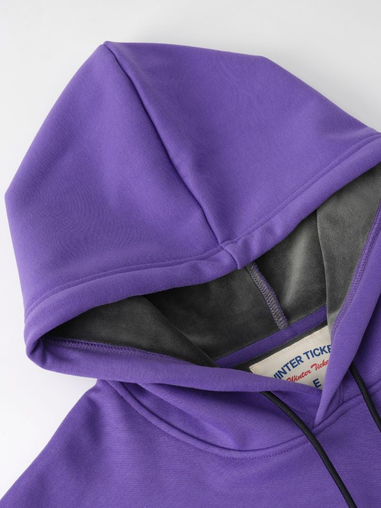 Winter Ticket Freestyle Purple Fleece Hoodie - Unisex - Image 8