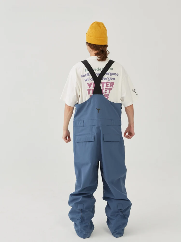 Winter Ticket Navy Drift Baggy Freestyle Skiing Bibs - Unisex - Image 10
